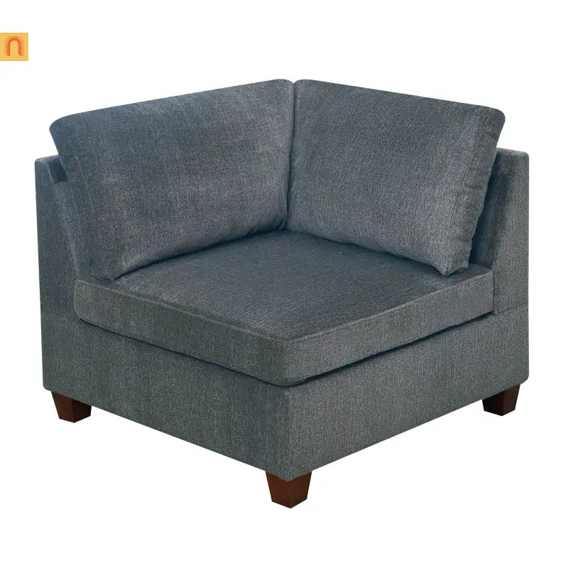 Sectional Sofa Modular Chenille Gray 7-Piece Ottoman
