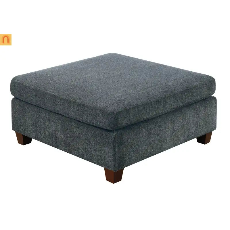 Sectional Sofa Modular Chenille Gray 7-Piece Ottoman