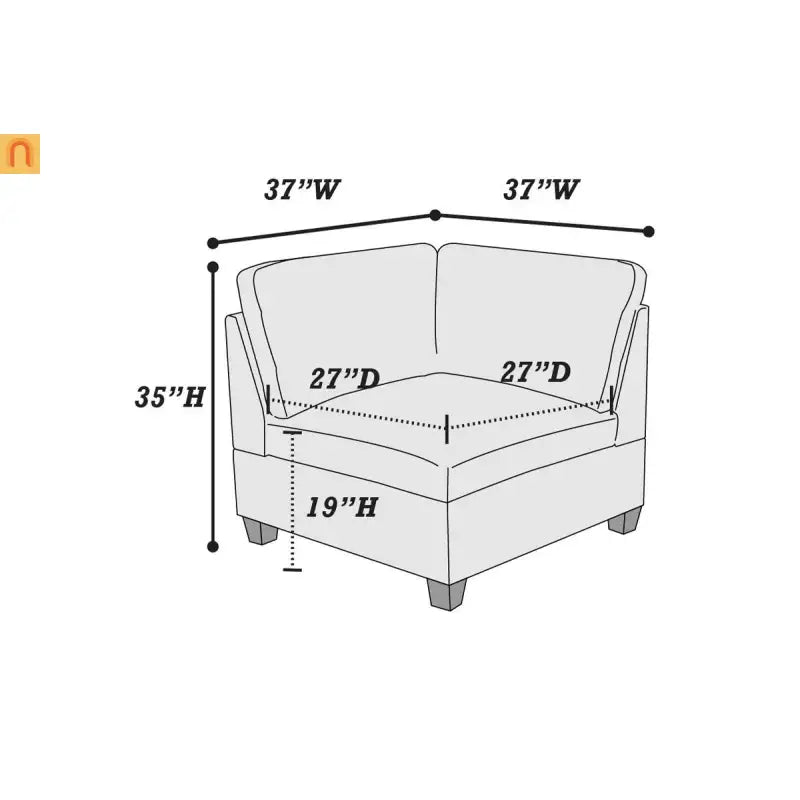 Sectional Sofa Modular Chenille Gray 7-Piece Ottoman