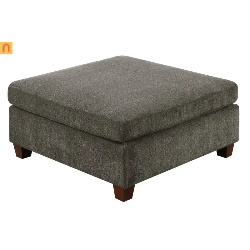 Sectional Sofa Modular Chenille Gray 7-Piece Ottoman