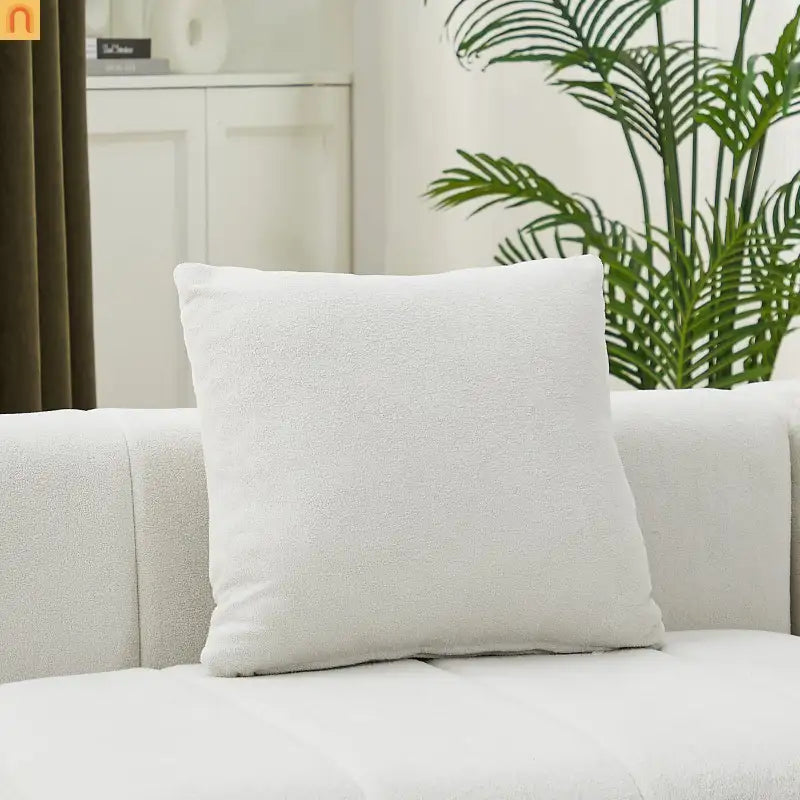 Sectional Sofa Curved Modular Chenille Beige 8-Seat No Assembly