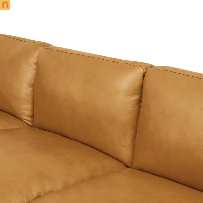 Sectional Sofa L-Shape Leather Match Ginger 8-Seat 159in