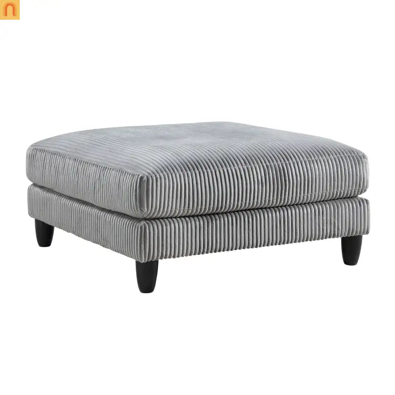 Sectional Sofa Modular Corduroy Gray 6-Seat 160in 2 Ottomans