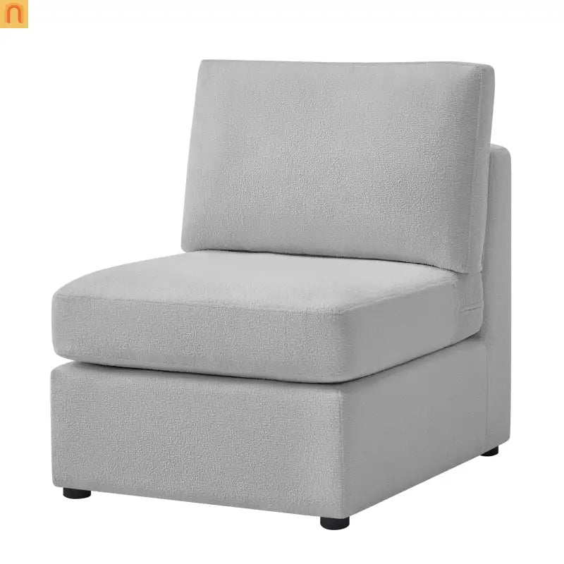 Sectional Sofa Modular Performance Fabric Gray 6-Seat 93in