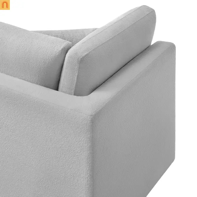 Sectional Sofa Modular Performance Fabric Gray 6-Seat 93in