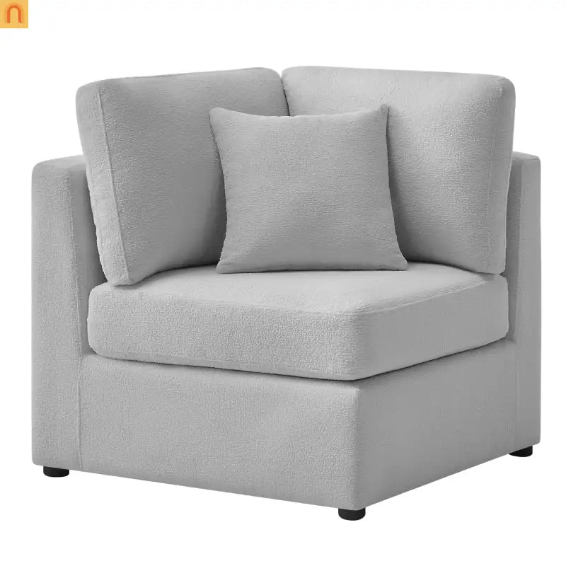 Sectional Sofa Modular Performance Fabric Gray 6-Seat 93in