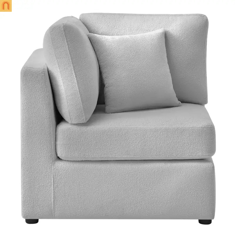 Sectional Sofa Modular Performance Fabric Gray 6-Seat 93in