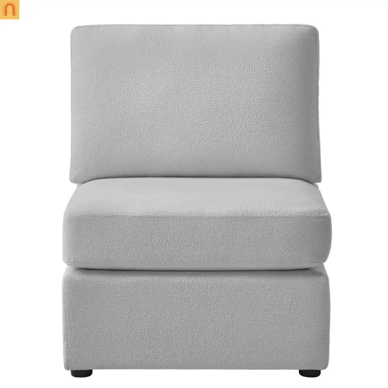 Sectional Sofa Modular Performance Fabric Gray 6-Seat 93in