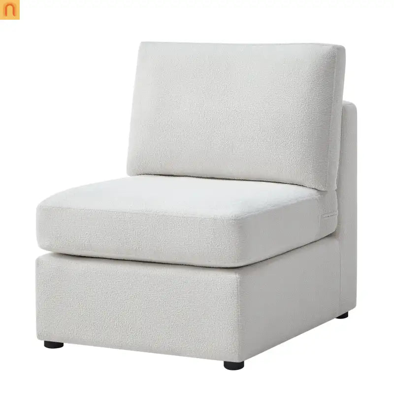 Sectional Sofa Modular Performance Fabric Ivory 6-Seat 93in