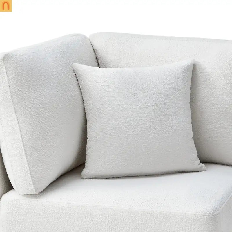 Sectional Sofa Modular Performance Fabric Ivory 6-Seat 93in