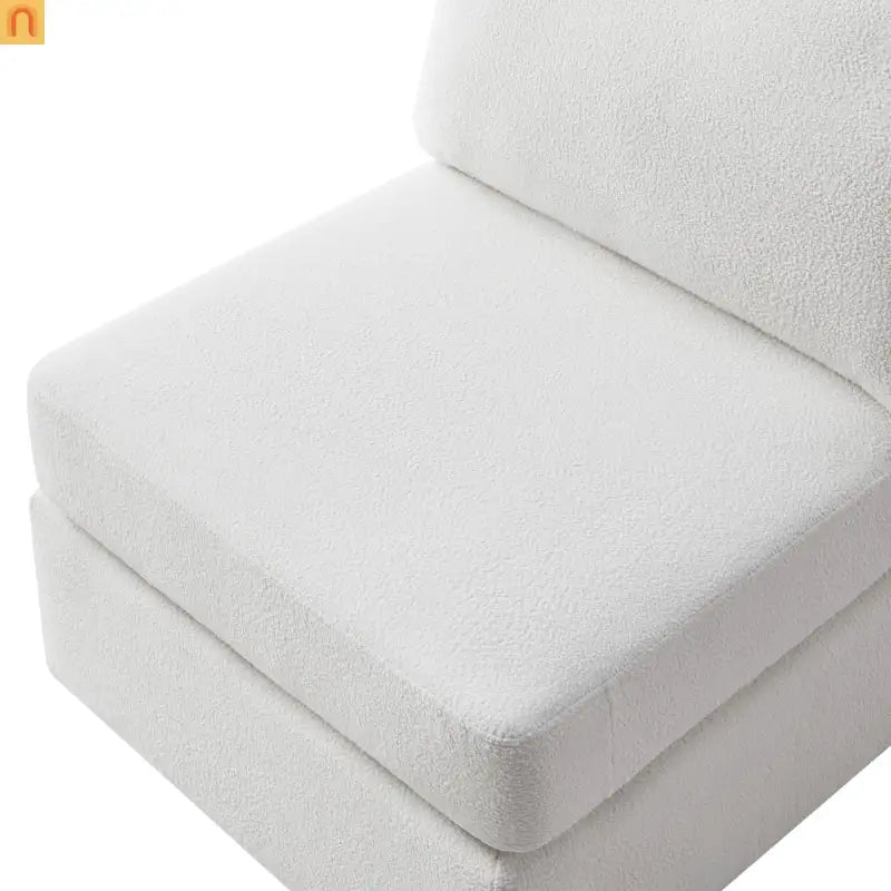 Sectional Sofa Modular Performance Fabric Ivory 6-Seat 93in