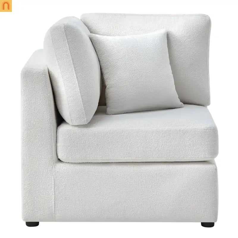 Sectional Sofa Modular Performance Fabric Ivory 6-Seat 93in