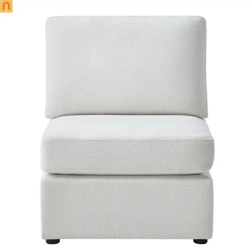 Sectional Sofa Modular Performance Fabric Ivory 6-Seat 93in
