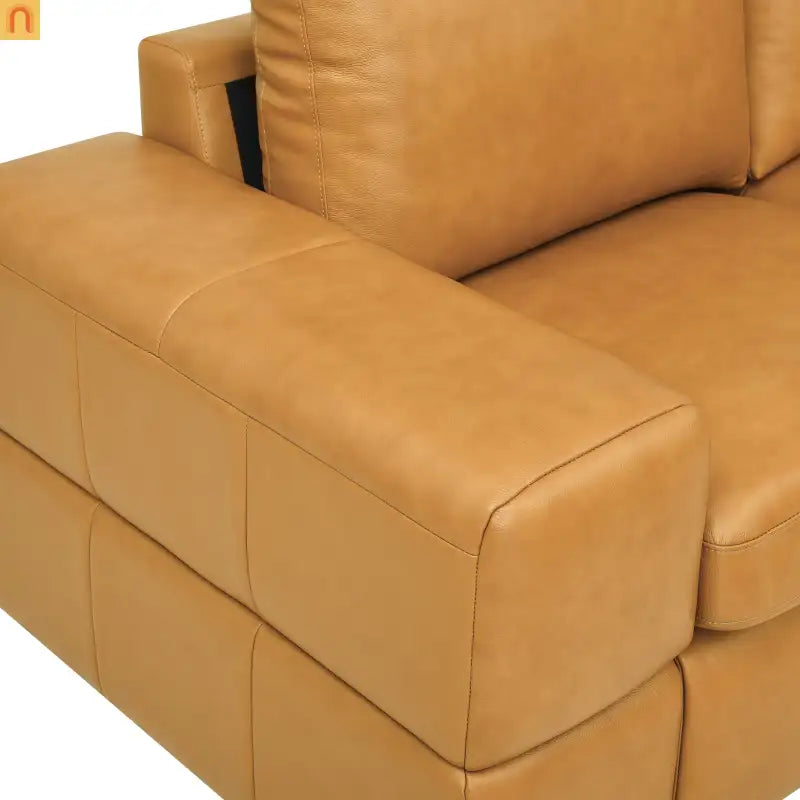 Sectional Modular Leather Match Ginger Square Arm 8-Seat 131in