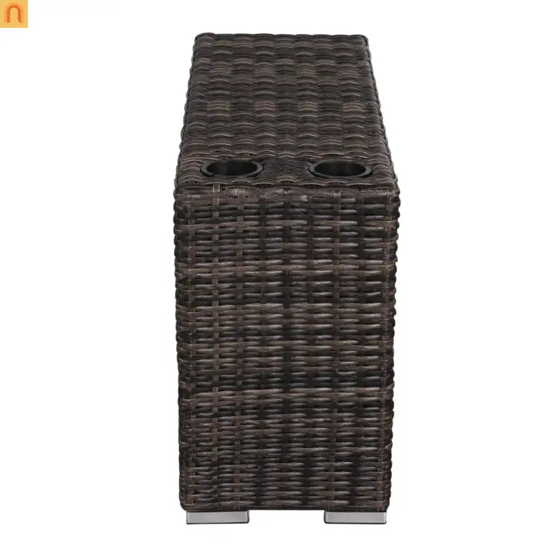 Outdoor Sectional Set Wicker Espresso 11-Piece Seats 7 Storage