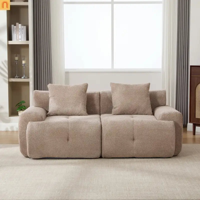 loveseat Modular Taupe Polyester No Assembly 2-Piece