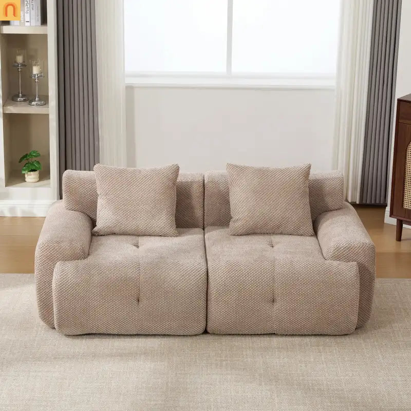 loveseat Modular Taupe Polyester No Assembly 2-Piece