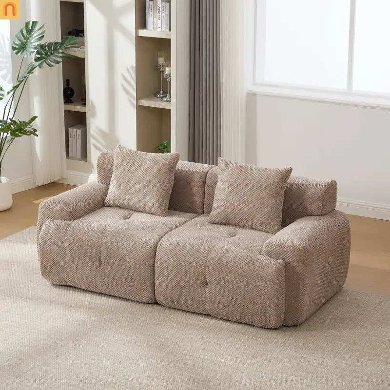loveseat Modular Taupe Polyester No Assembly 2-Piece