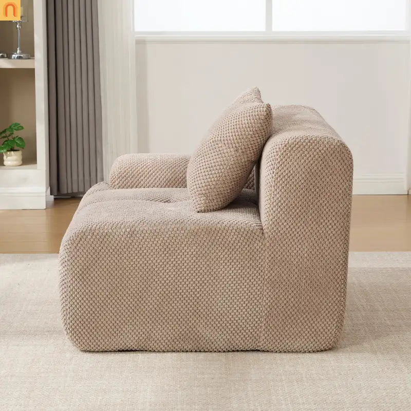 loveseat Modular Taupe Polyester No Assembly 2-Piece