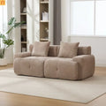 loveseat Modular Taupe Polyester No Assembly 2-Piece