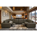 Sectional Sofa Recliner Leather Match Olive Green 8-Seat 128in