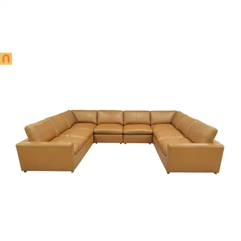 Sectional Sofa U-Shape Leather Match 152in 8-Seat