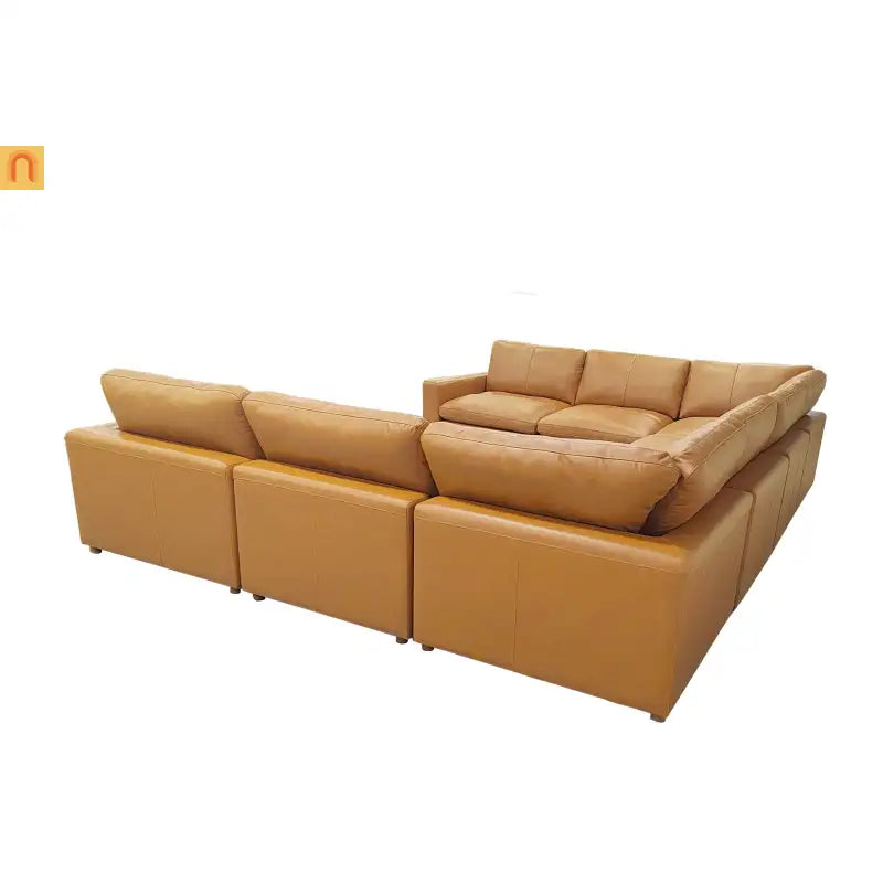 Sectional Sofa U-Shape Leather Match 152in 8-Seat