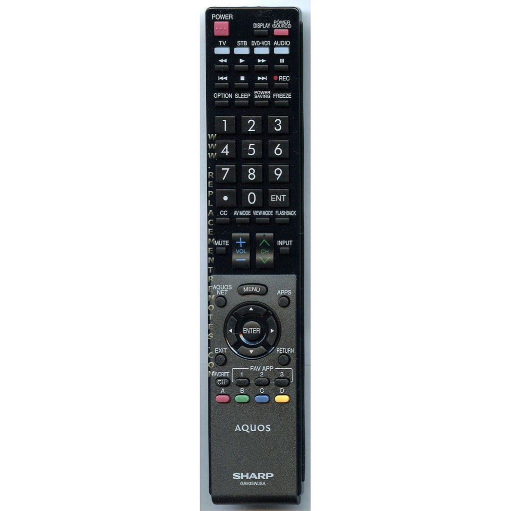Sharp GA935WJSA TV Remote Control