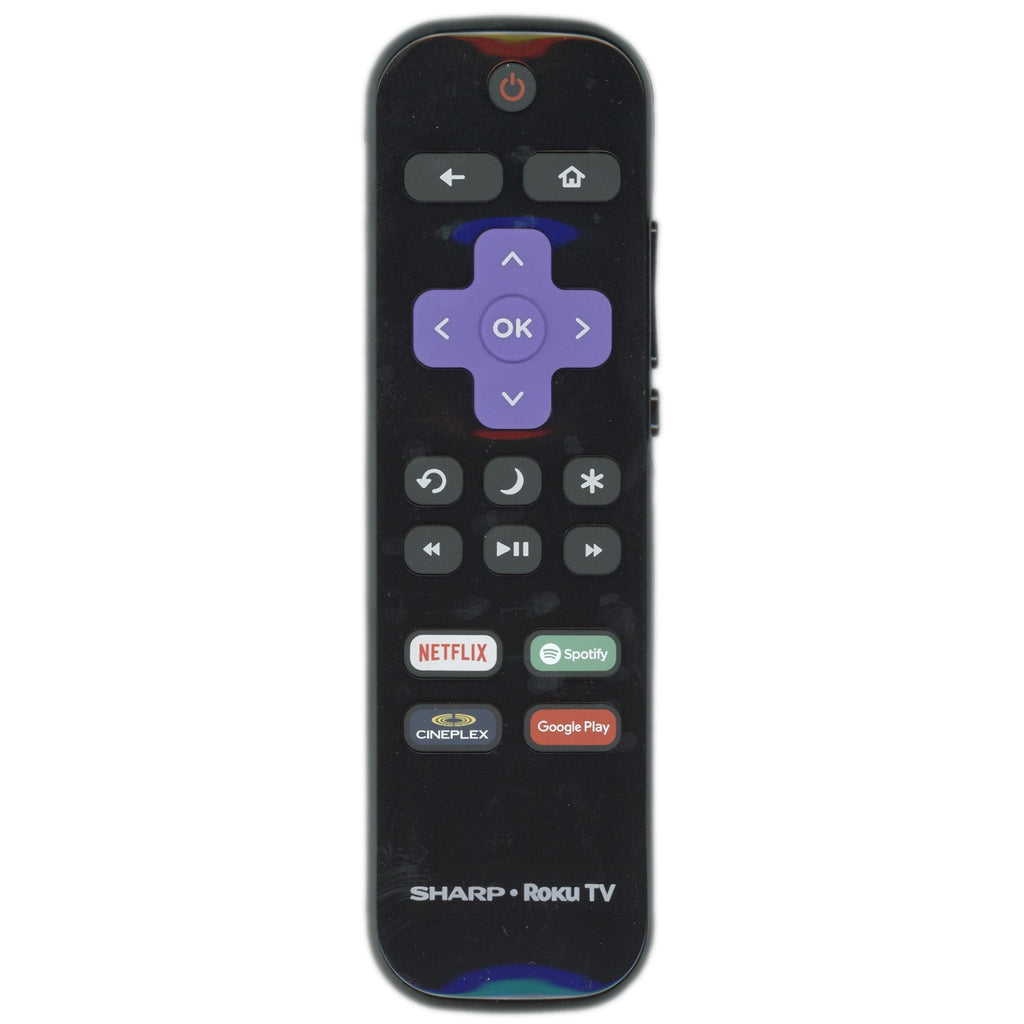 Sharp LC-RCRUDCA-18 Roku TV Remote Control | Canada | 2018 | Netflix | Spotify | CinePlex | Google Play - LCRCRUDCA18