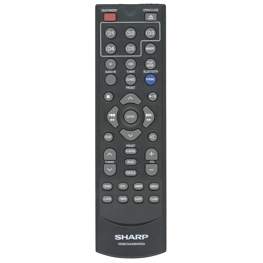 Sharp RRMCGA409AWSA Micro Component System Audio Remote Control | IR - RRMCGA409AWSA
