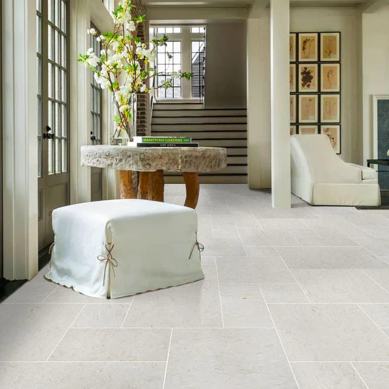 White Fossil Shell Stone Limestone Pattern Floor and Wall Tile