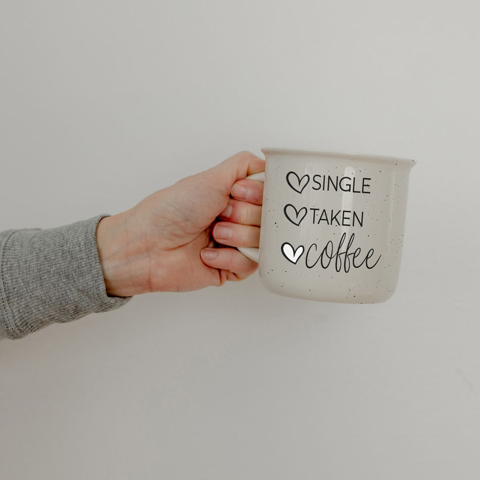 Single Taken Coffee Ceramic Mug 14.5oz Funny Relationship Status Gift