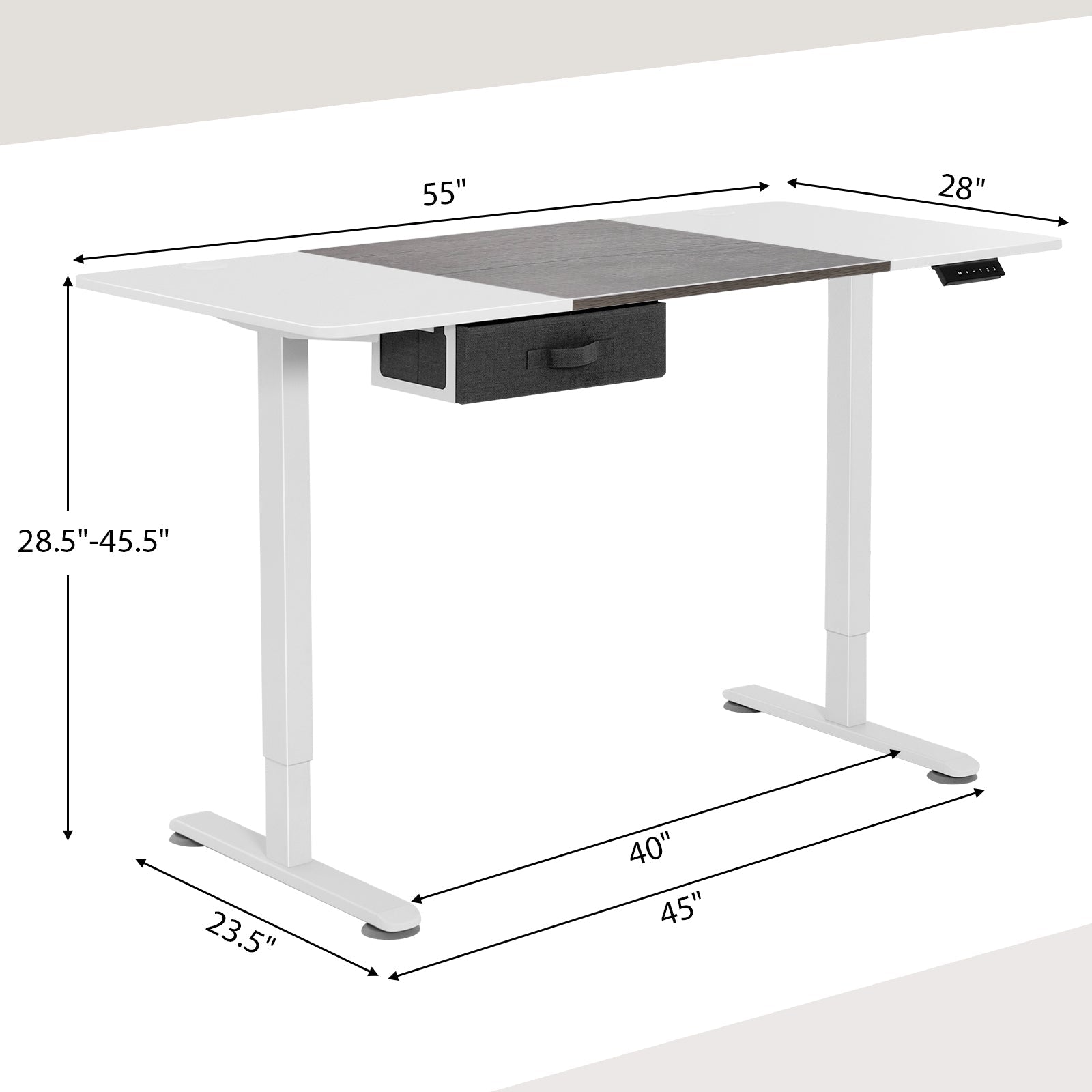 Height Adjustable Electric Standing Desk with USB Charging Port
