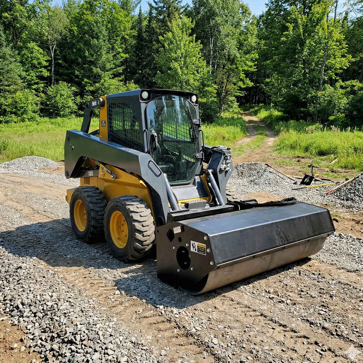 Greatbear 72" Skid Steer Vibratory Roller 24" Smooth Drum Attachment