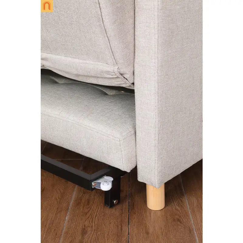 Chair Convertible 3-in-1 Fabric Beige Adjustable Backrest 330 lb
