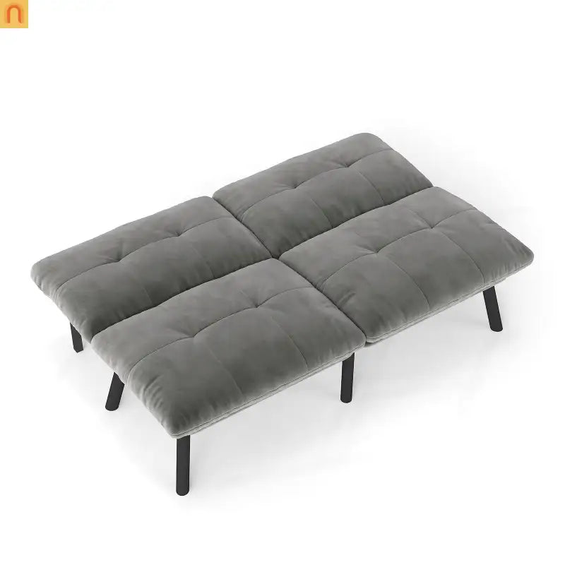 Convertible Velvet Sofa Bed Twin 62in Gray Adjustable