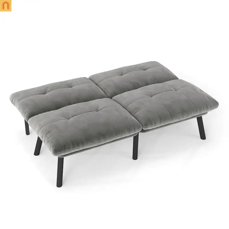 Convertible Velvet Sofa Bed Twin 62in Gray Adjustable