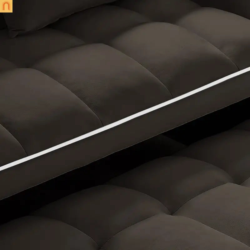 Velvet Brown Sofa Bed 64" Pull-Out USB Cup Holders