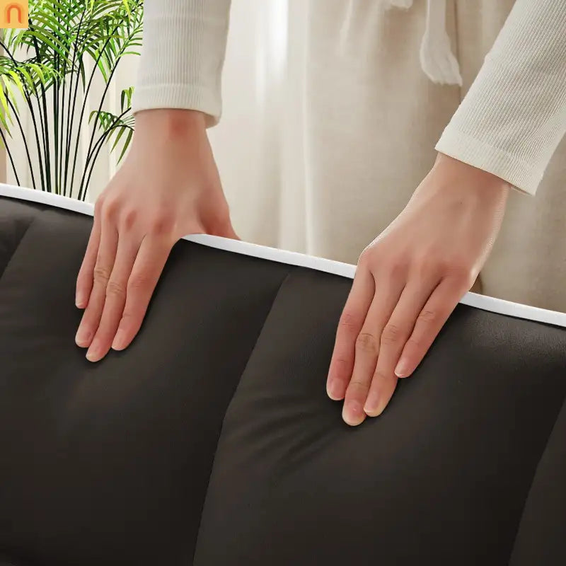 Velvet Brown Sofa Bed 64" Pull-Out USB Cup Holders