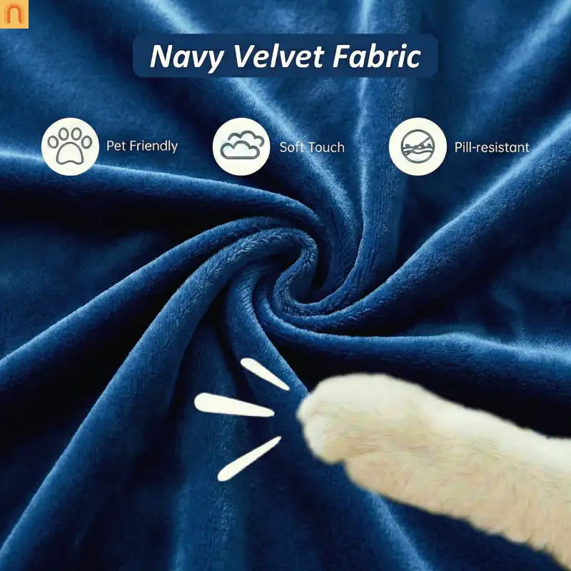 Sofa Chesterfield Velvet Navy 3-Seat Gold Steel Accents