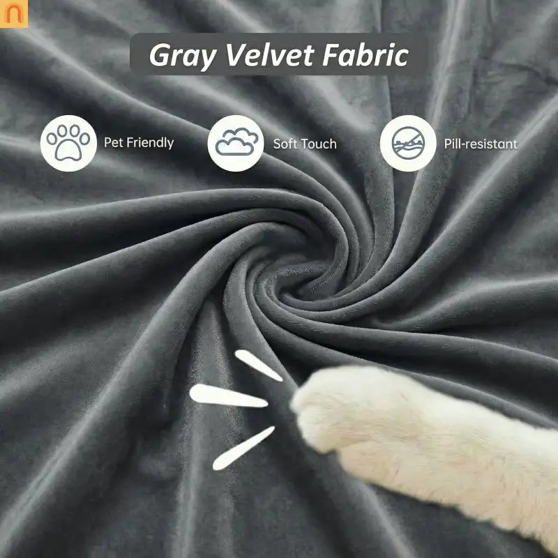 Sofa Chesterfield Velvet Gray 5-Seat Tufted Gold Accents