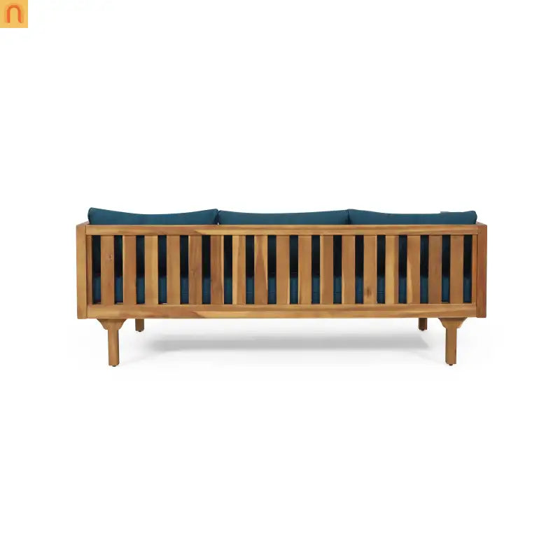 Outdoor Patio Acacia Wood Teak 3-Seater Cushions Included 67.75in