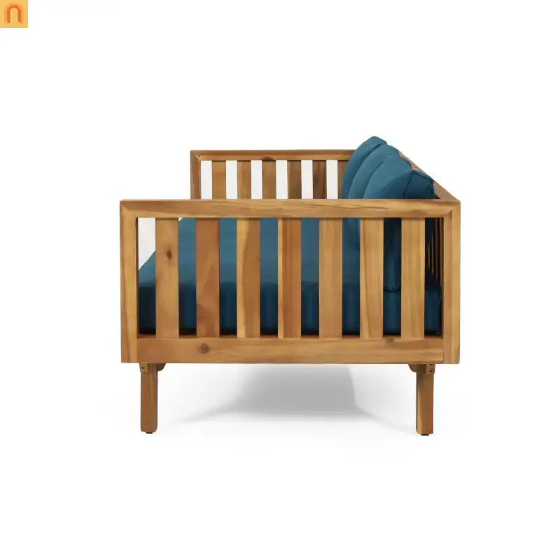 Outdoor Patio Acacia Wood Teak 3-Seater Cushions Included 67.75in