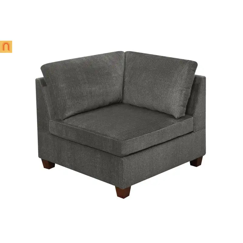 Sofa Modular Chenille Gray 8-Piece Chaise Ottoman
