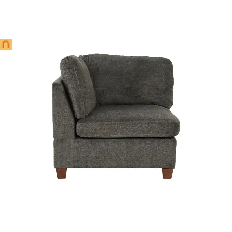 Sofa Modular Chenille Gray 8-Piece Chaise Ottoman