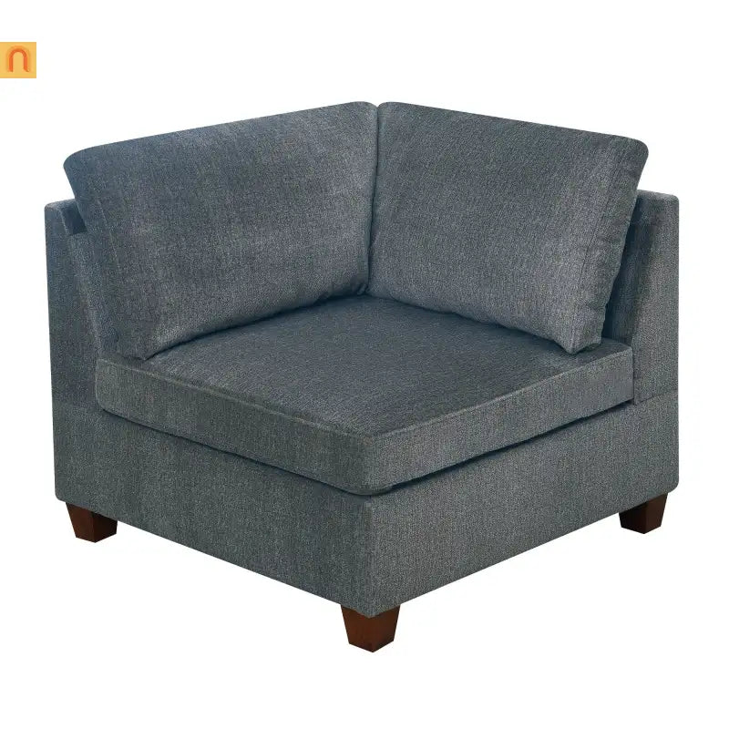 Sofa Modular Chenille Gray 8-Piece Chaise Ottoman