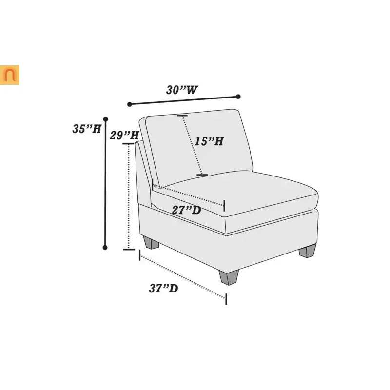 Sofa Modular Chenille Gray 8-Piece Chaise Ottoman