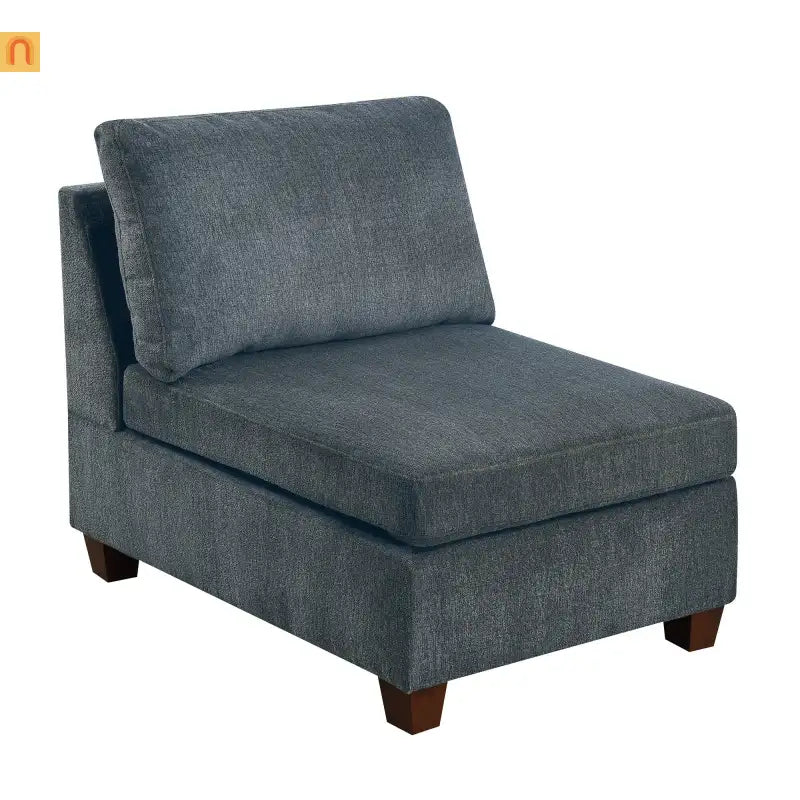 Sofa Modular Chenille Gray 8-Piece Chaise Ottoman