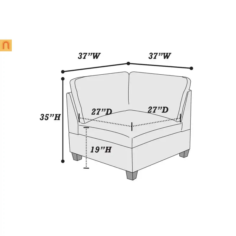 Sofa Modular Chenille Gray 8-Piece Chaise Ottoman