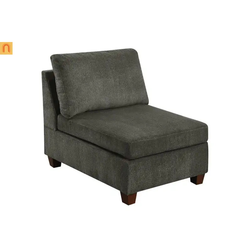 Sofa Modular Chenille Gray 8-Piece Chaise Ottoman